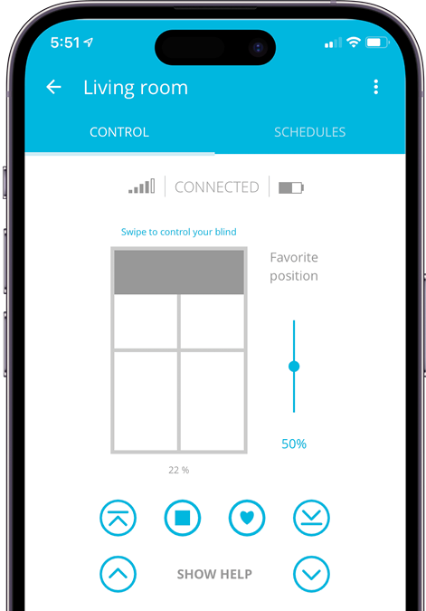 Neo Smart Blinds Blue App screenshots
